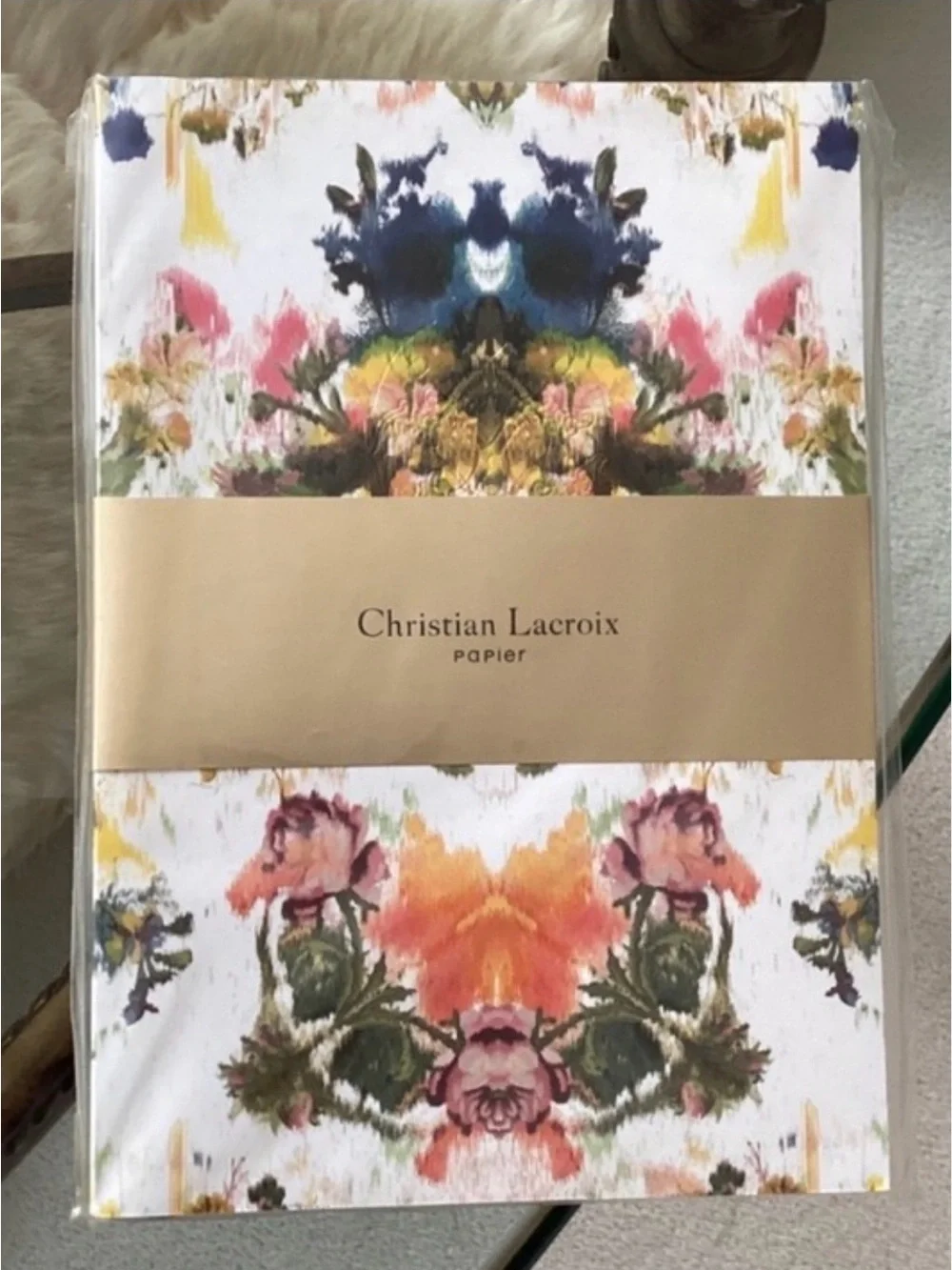 NOTEBOOK: CHRISTIAN LACROIX Ps'Ikat A5 w/Bold Floral Ikat-Patterned Cover, NWOT